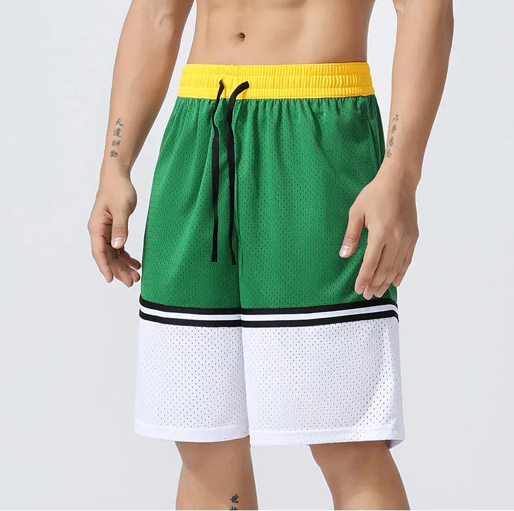 Men Casual Shorts Quick Dry Sports Breathable Fitness Green Shorts