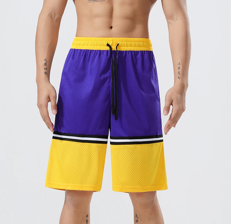 Men Casual Shorts Quick Dry Sports Breathable Fitness Purple Shorts