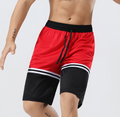 Men Casual Shorts Quick Dry Sports Breathable Fitness Red Shorts